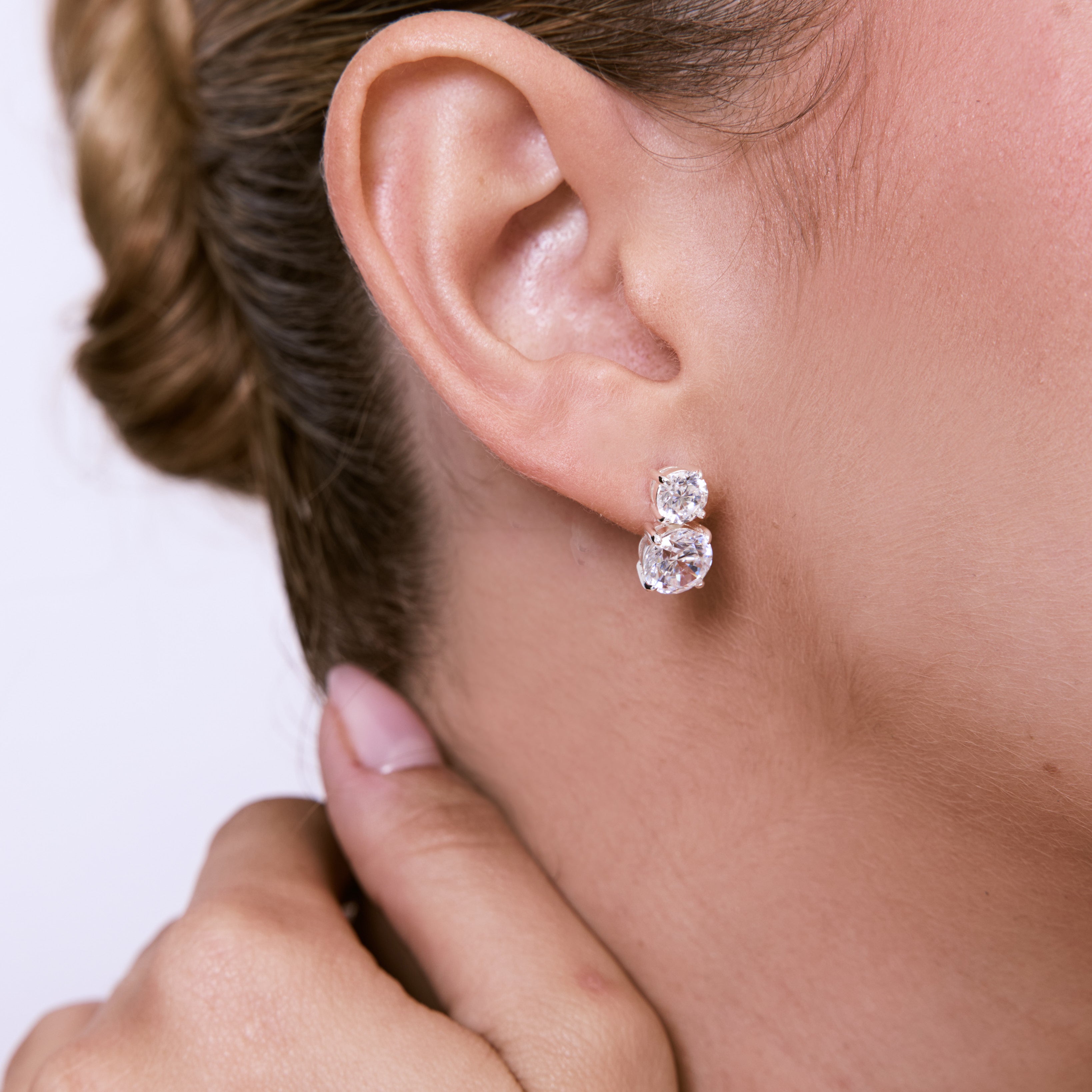 עגילי Raguel כסף קריסטל