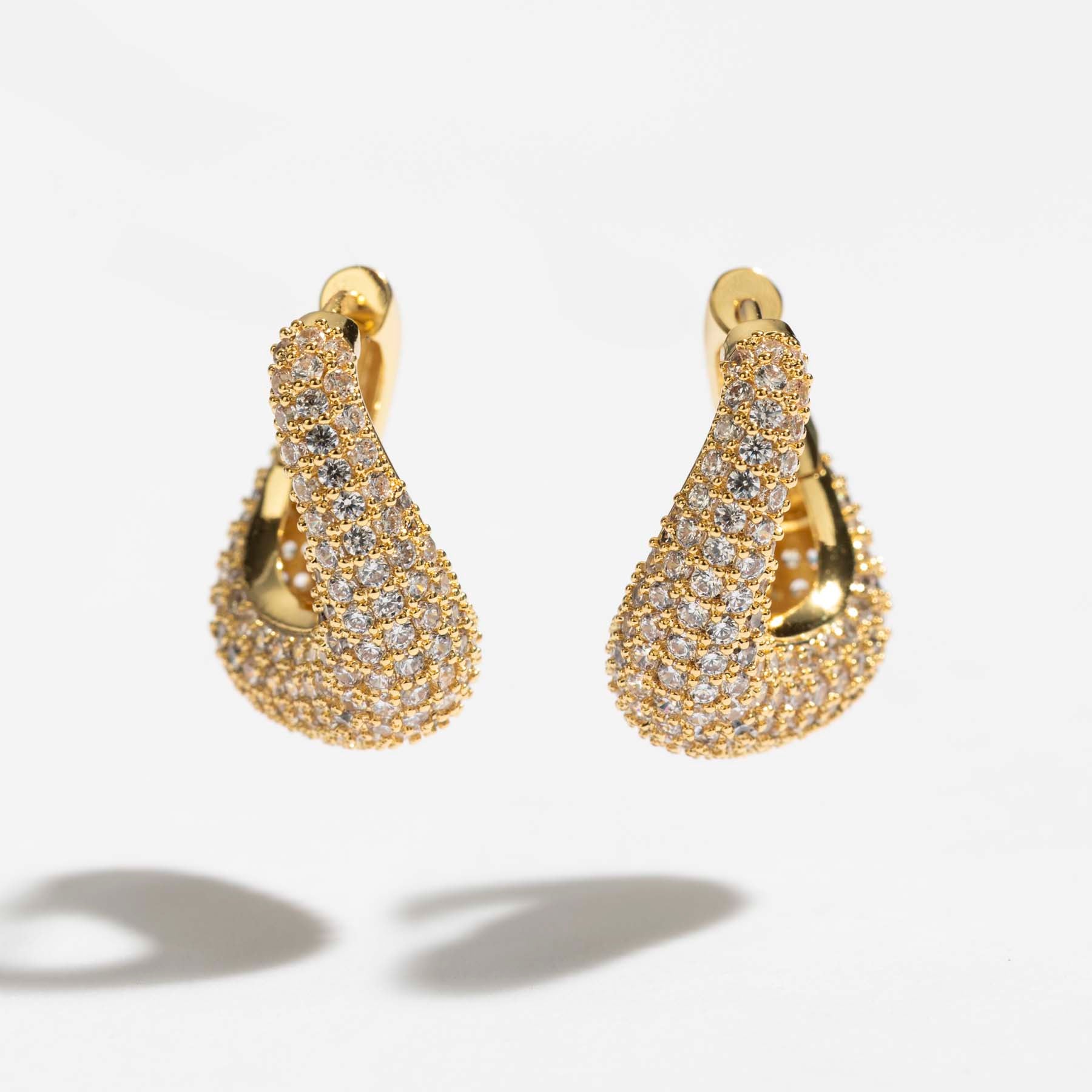 עגילי Swing זהב קריסטל