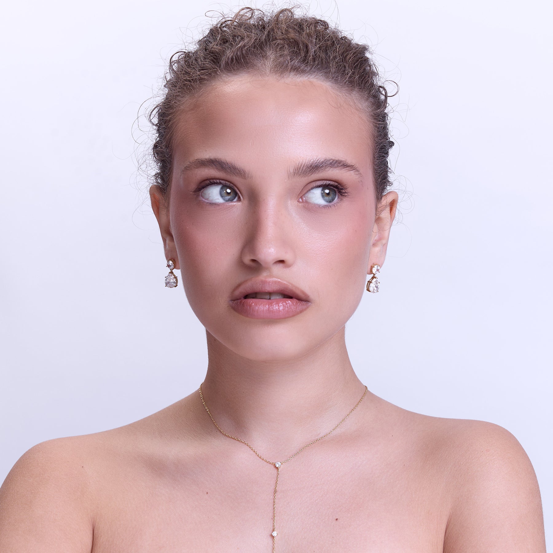 עגילי Dewdrop זהב