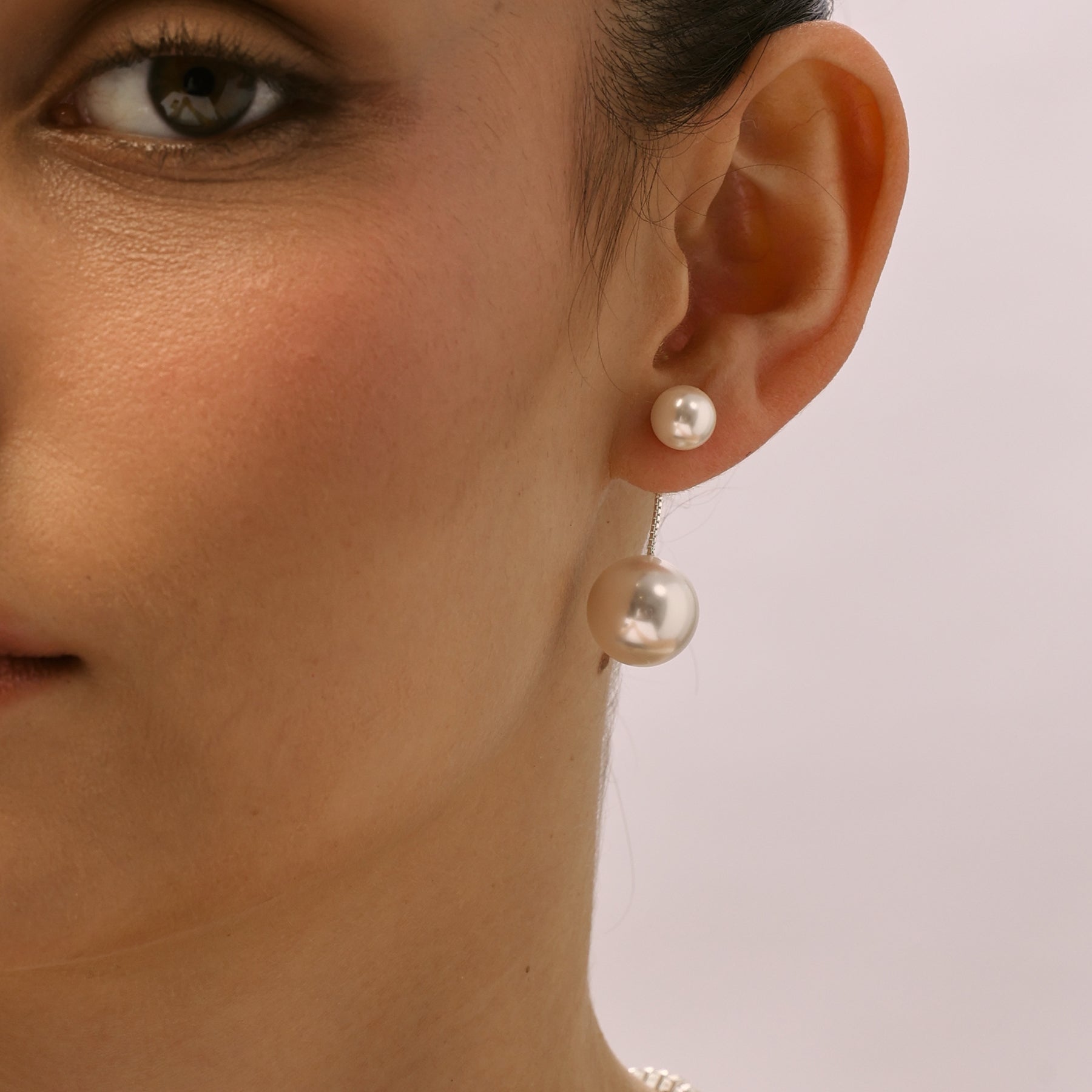 עגילי Liva כסף פנינה