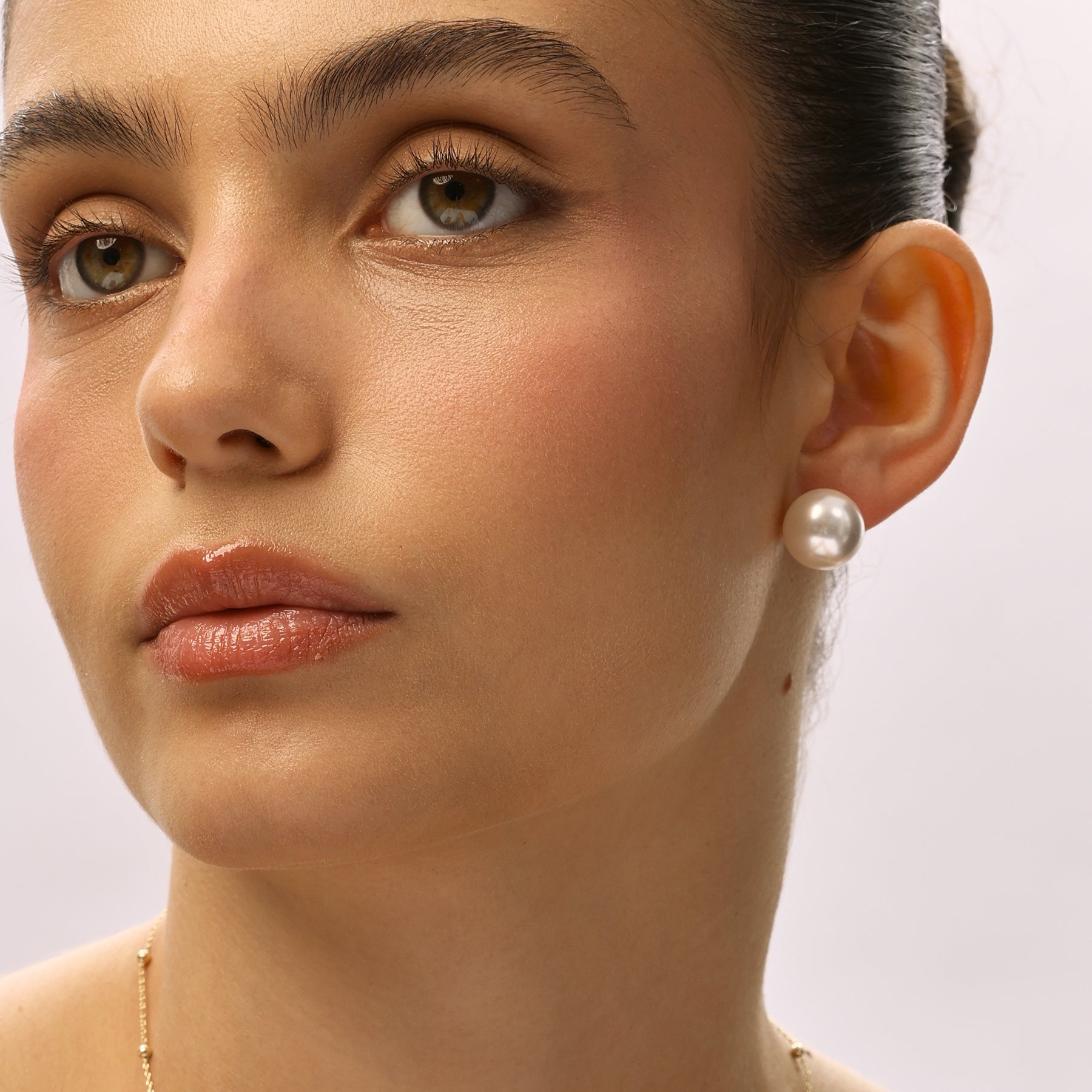 עגילי Sole זהב פנינה