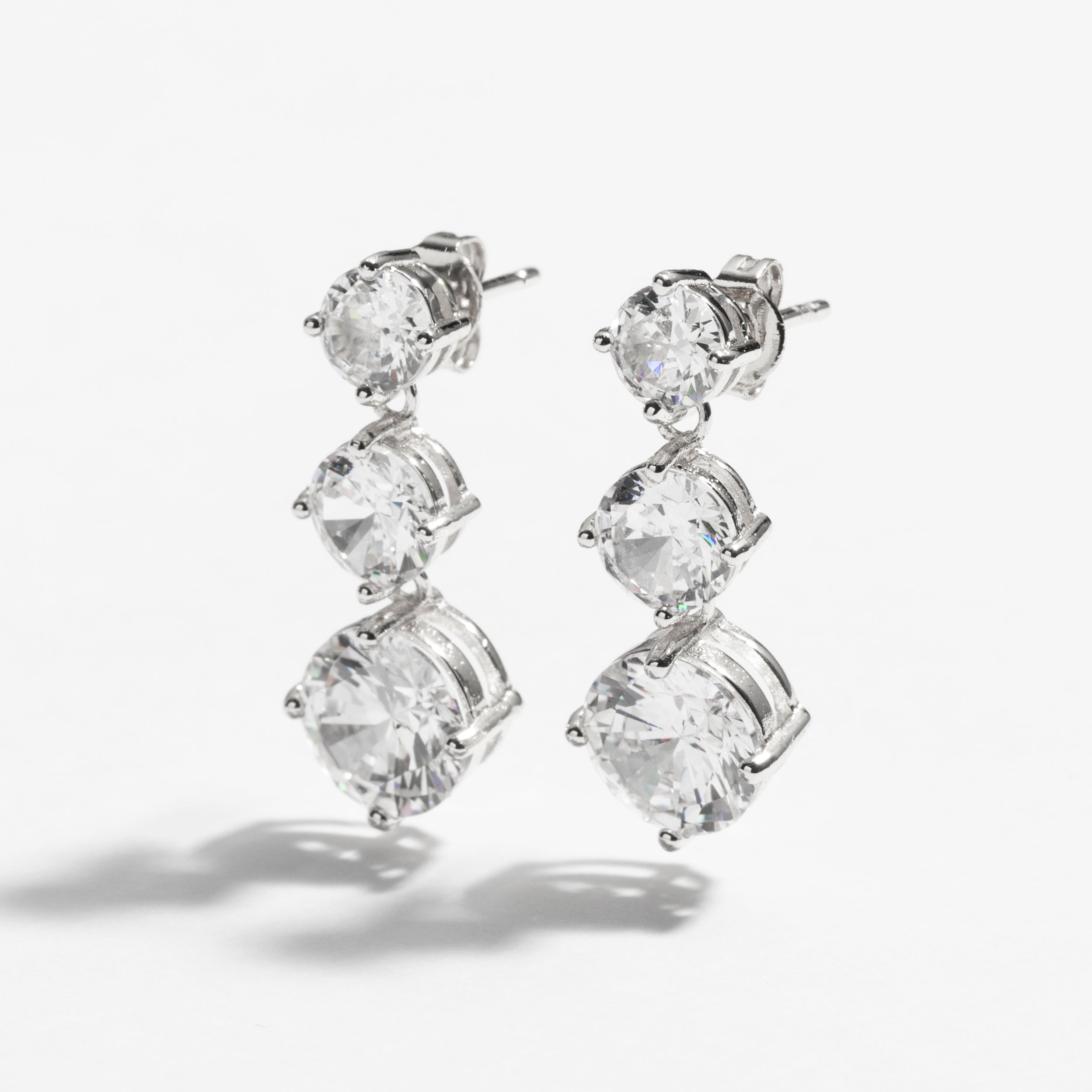 עגילי April כסף שקוף