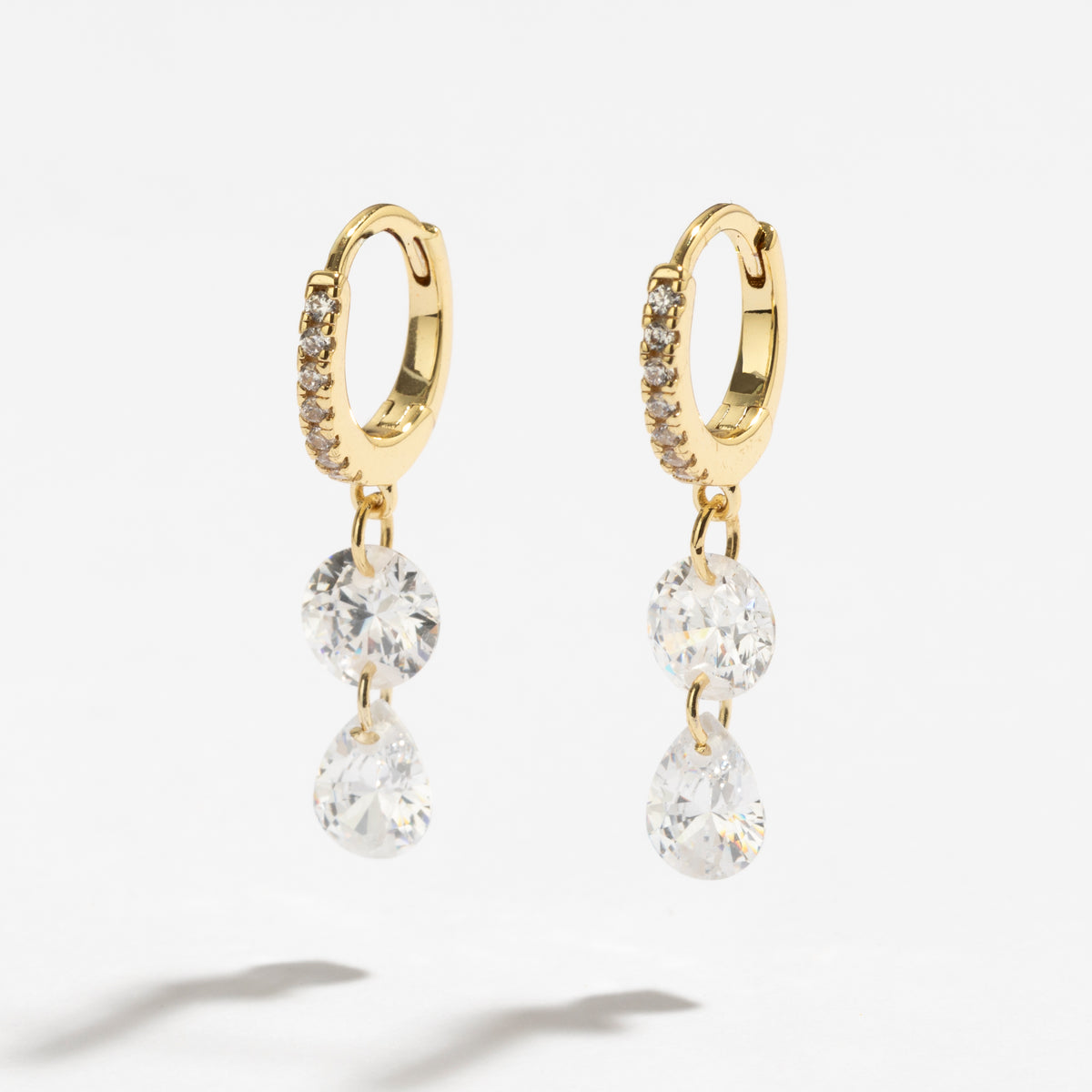 עגילי Majesty זהב קריסטל
