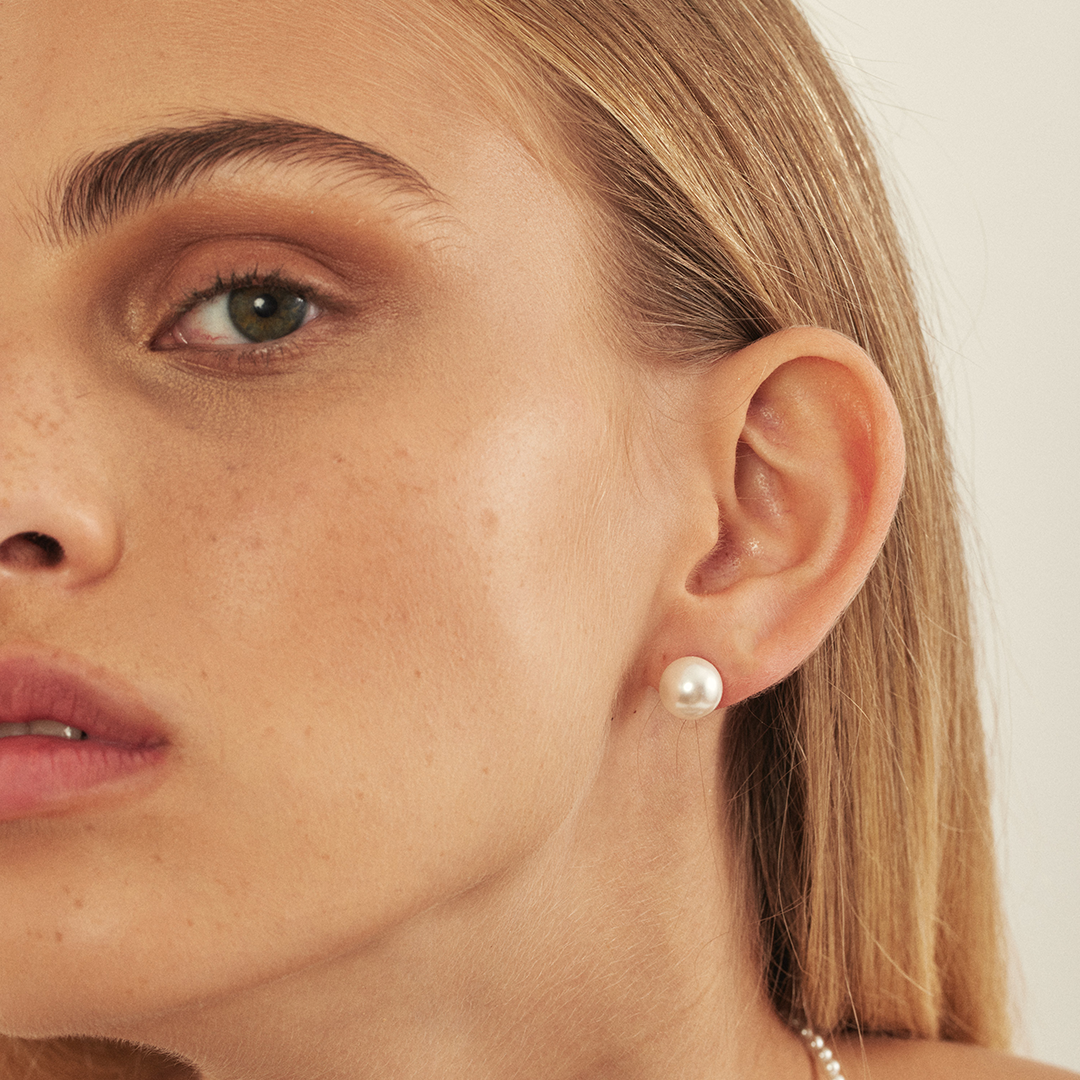 עגילי Tulip פנינה