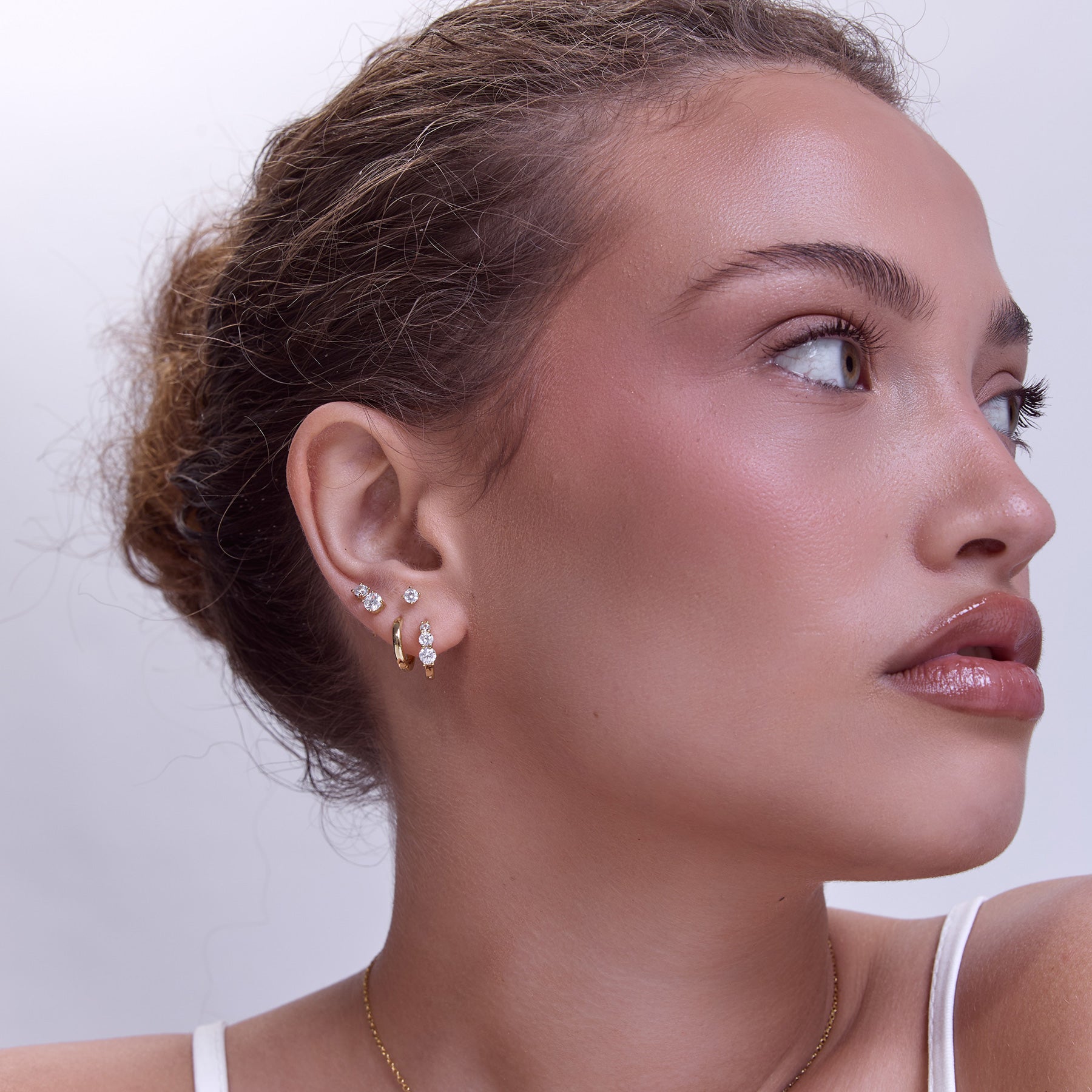 עגילי Trilogy זהב