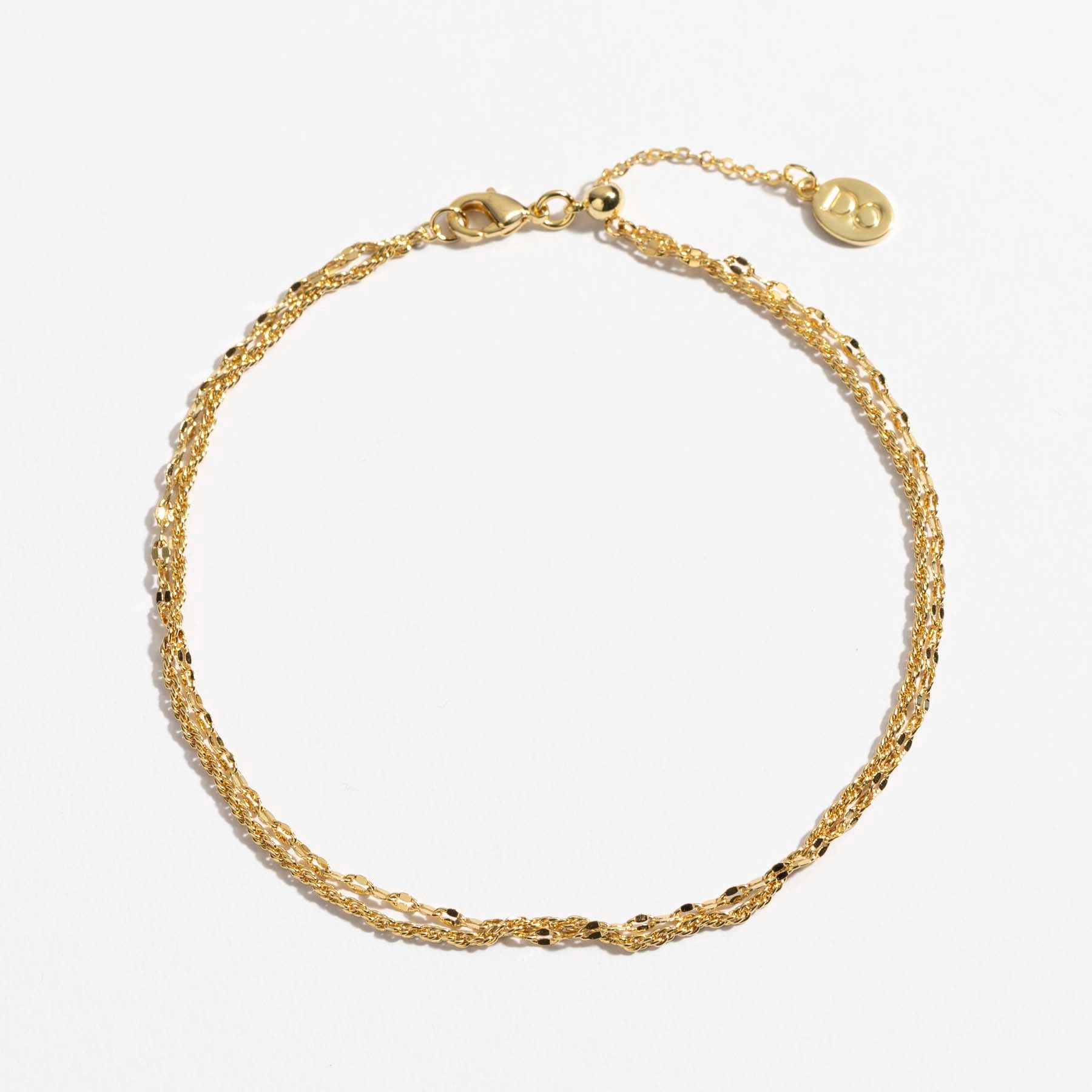 צמיד רגל Duo זהב