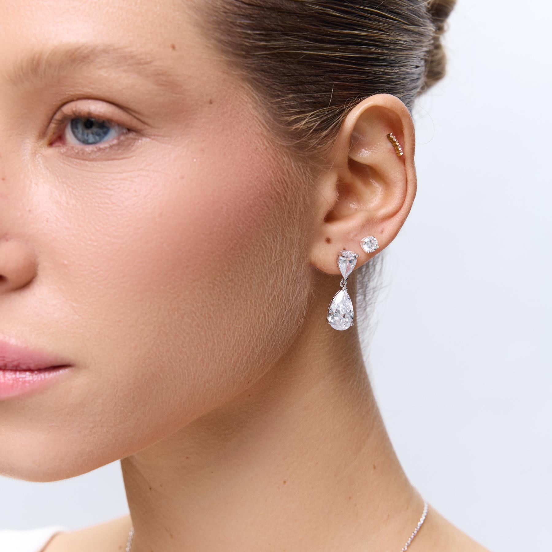 עגילי Callidora כסף קריסטל