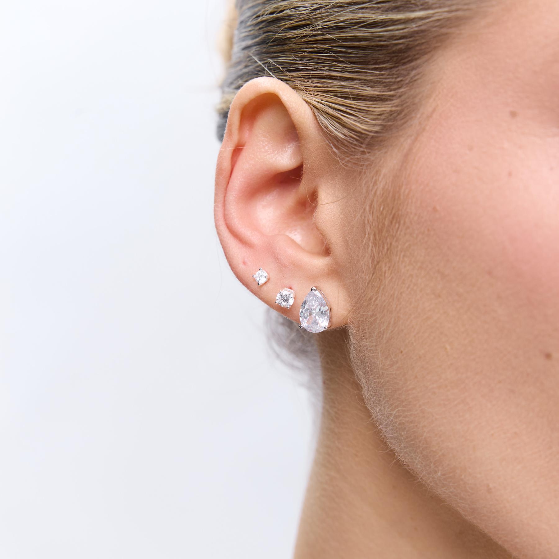 עגילי Theo כסף קריסטל