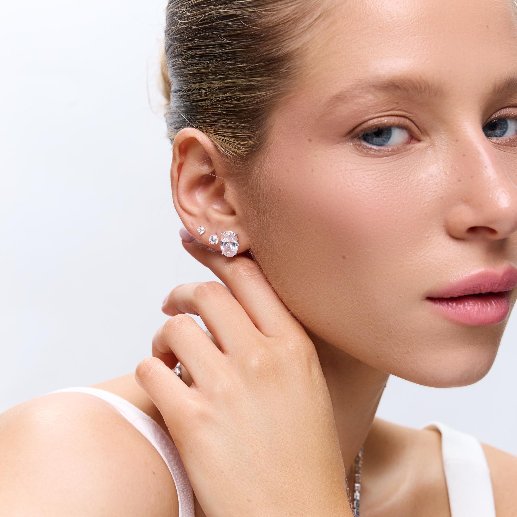 עגילי Mateo כסף קריסטל