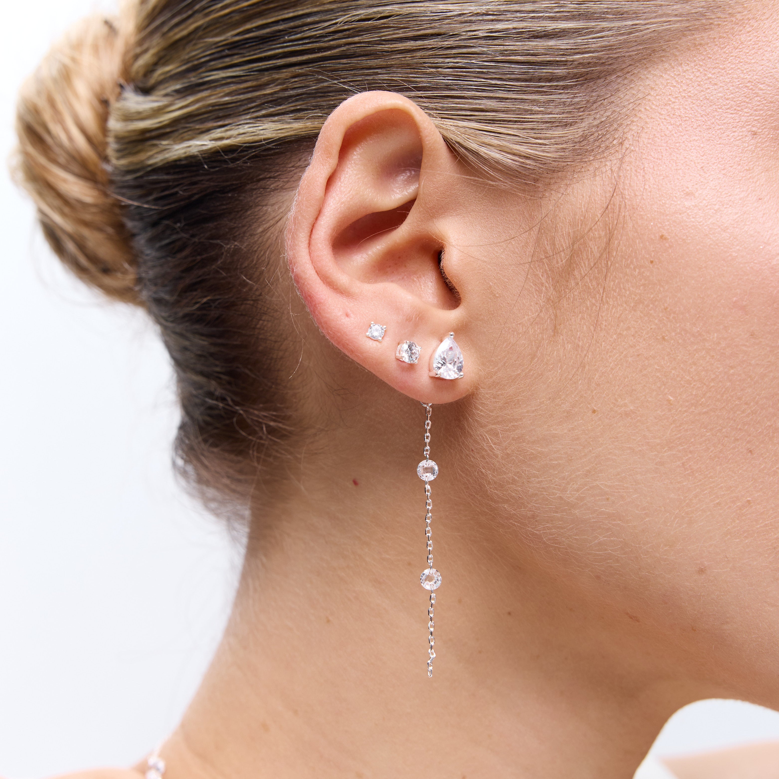 עגילי Hiba כסף קריסטל