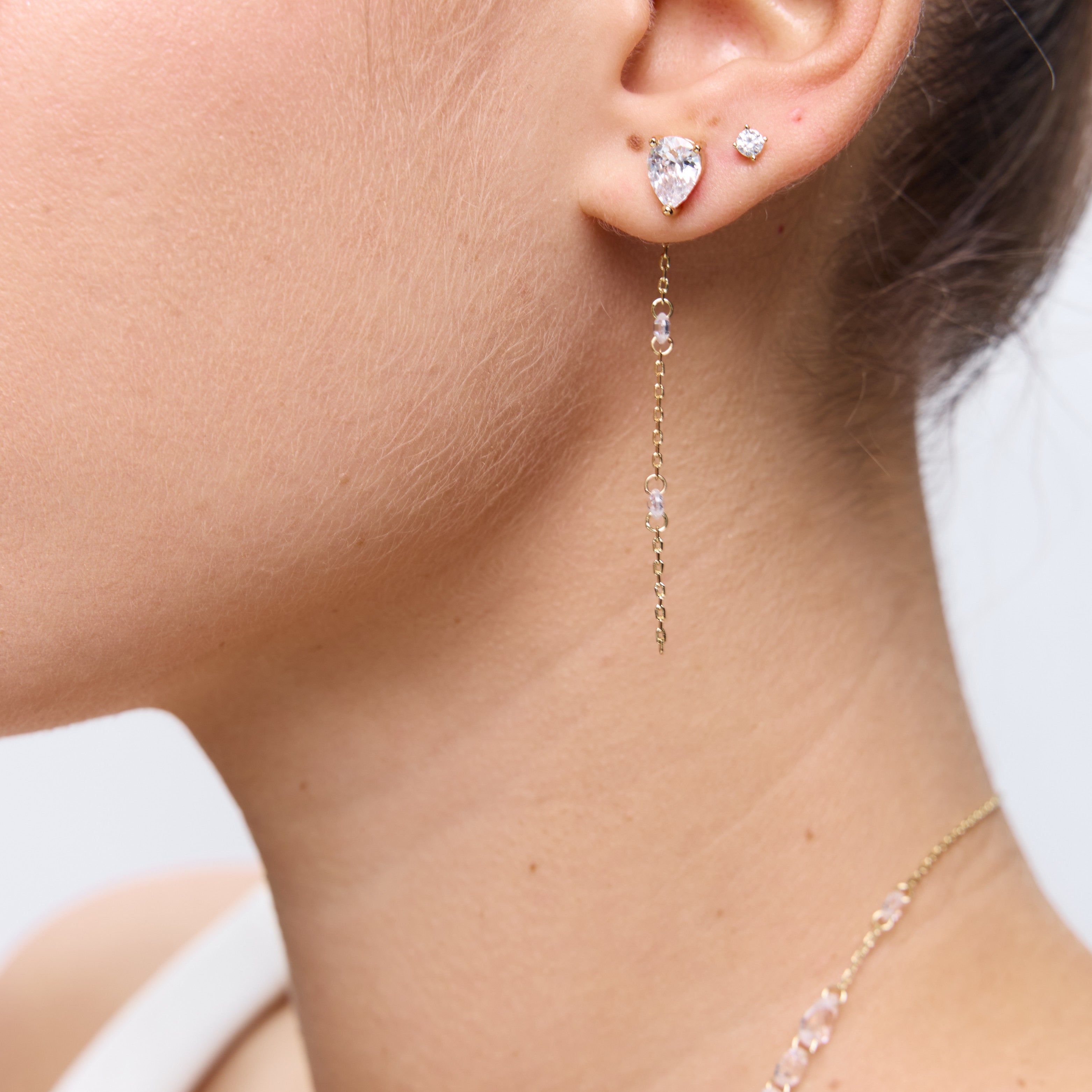 עגילי Hiba זהב קריסטל