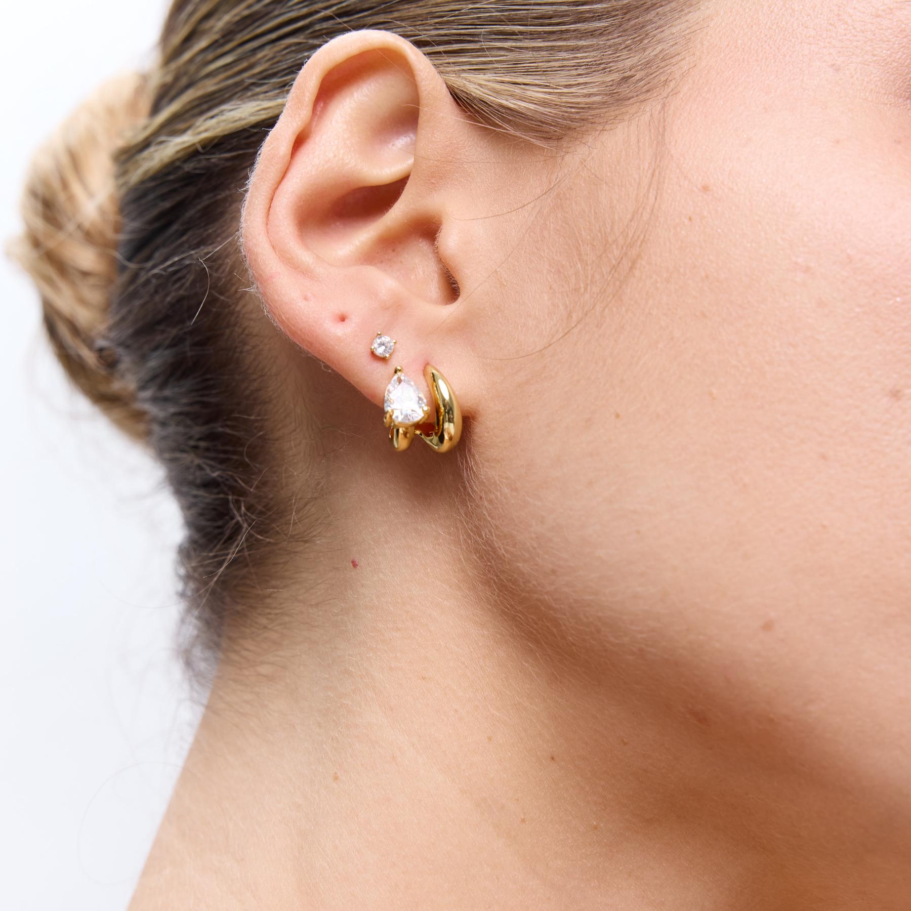 עגילי Rheanne זהב קריסטל