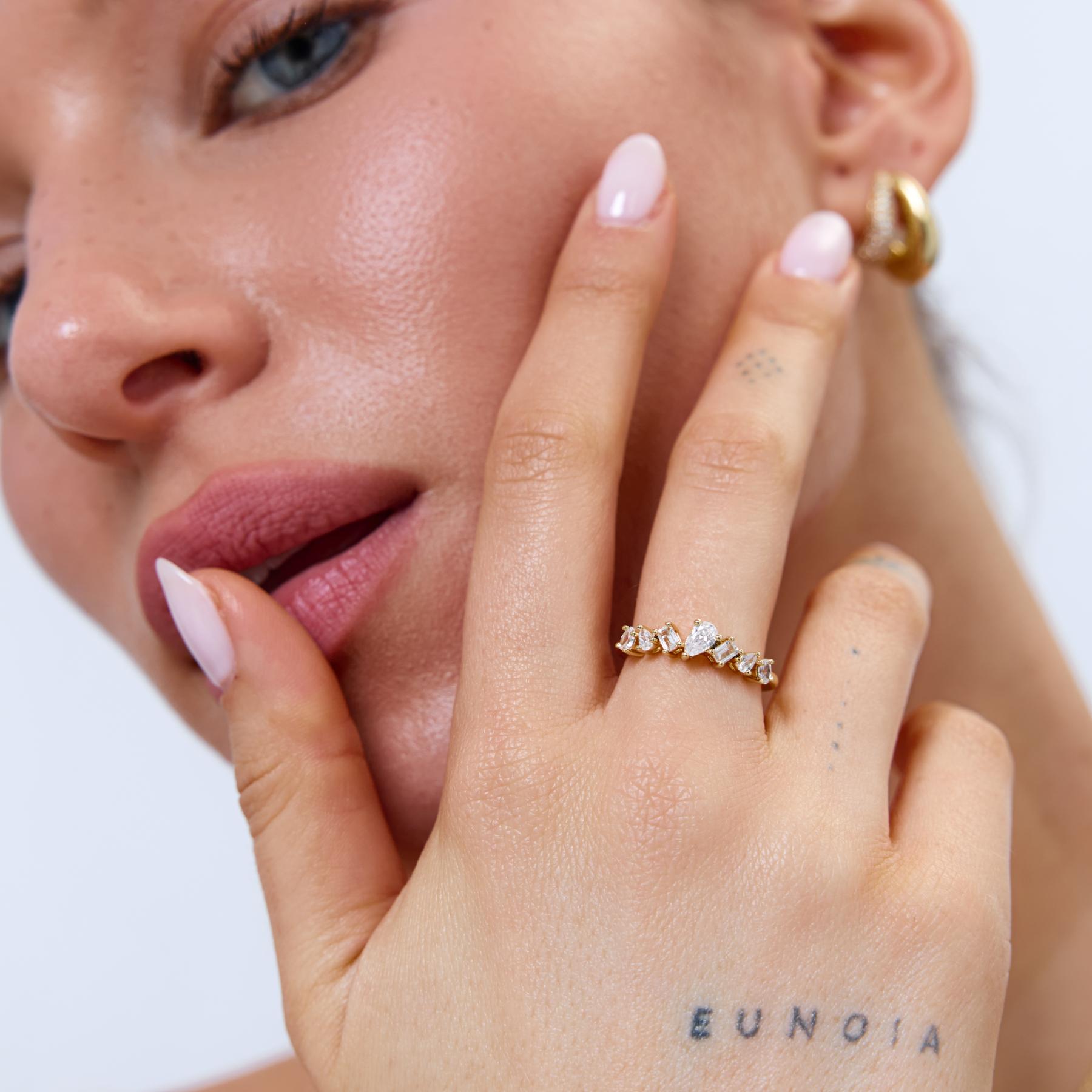 טבעת Piper זהב קריסטל