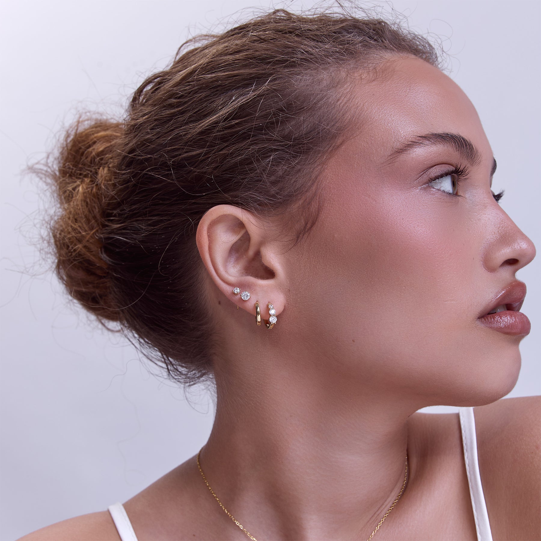 עגילי Trilogy זהב