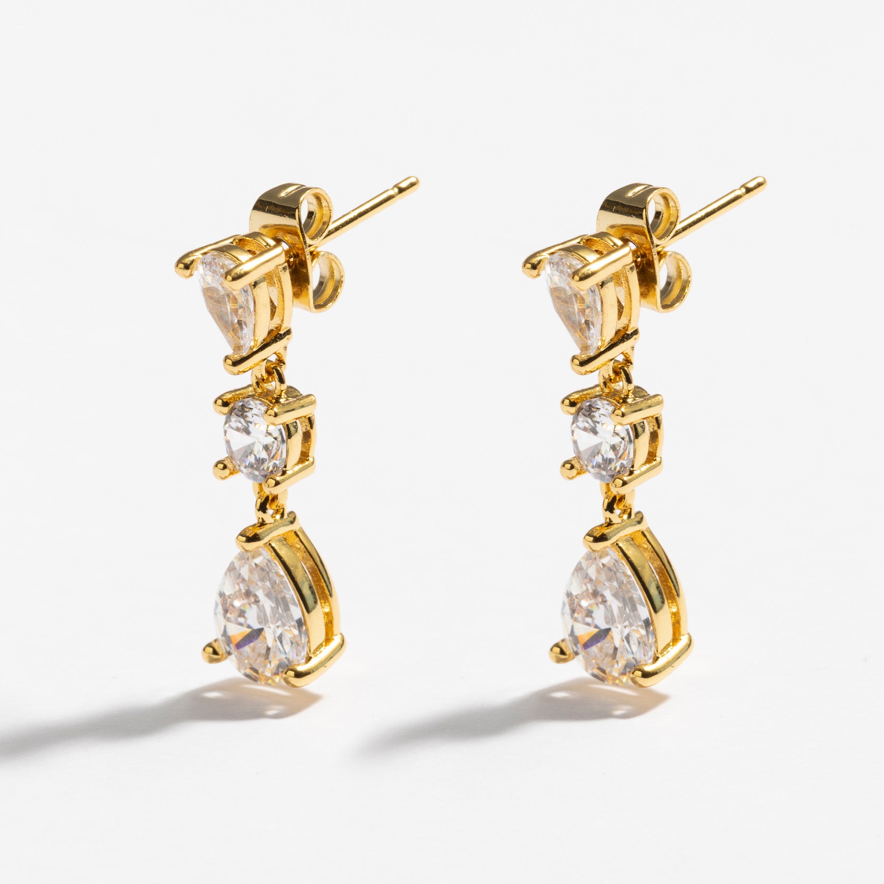 עגילי Annabeth זהב קריסטל