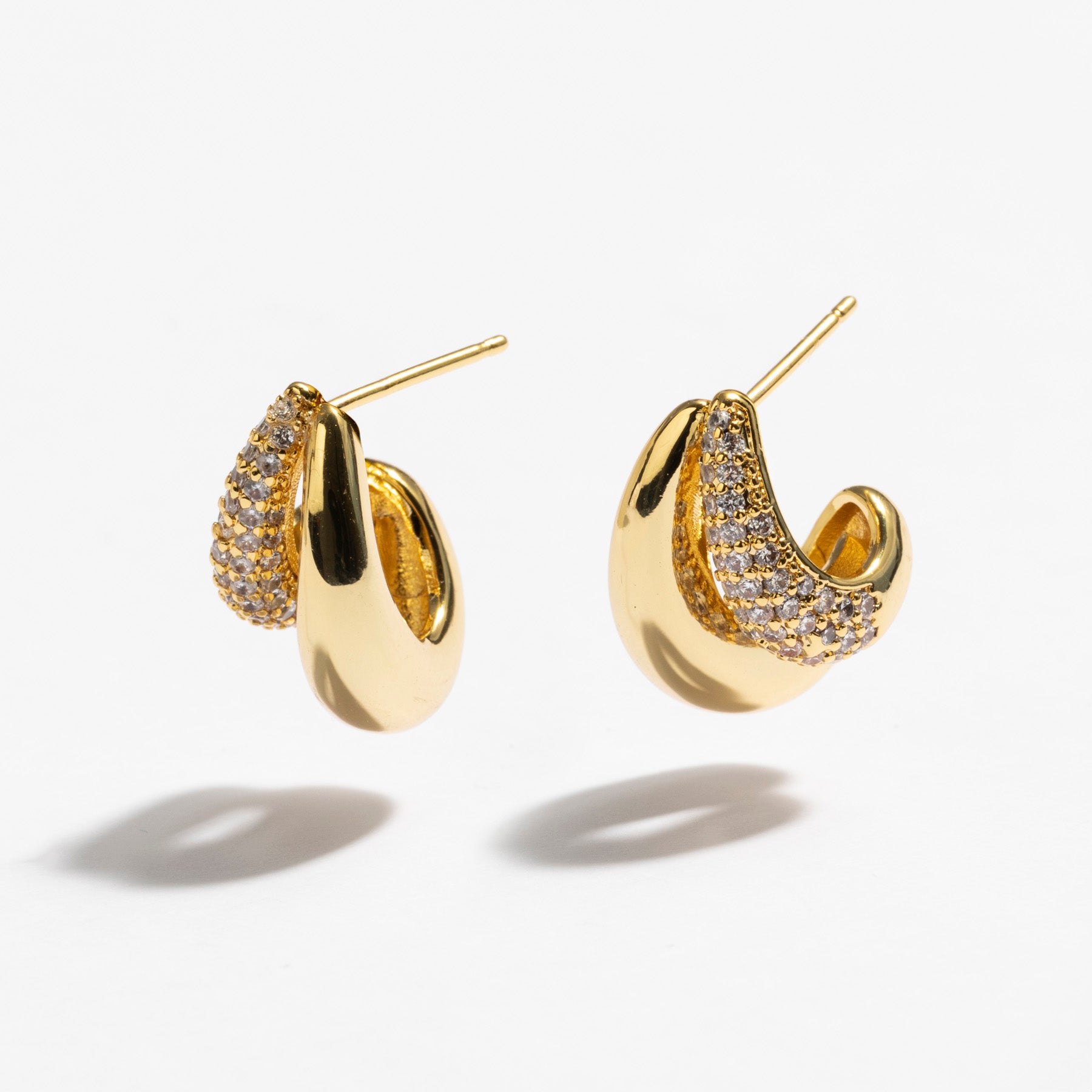 עגילי Katalina זהב קריסטל