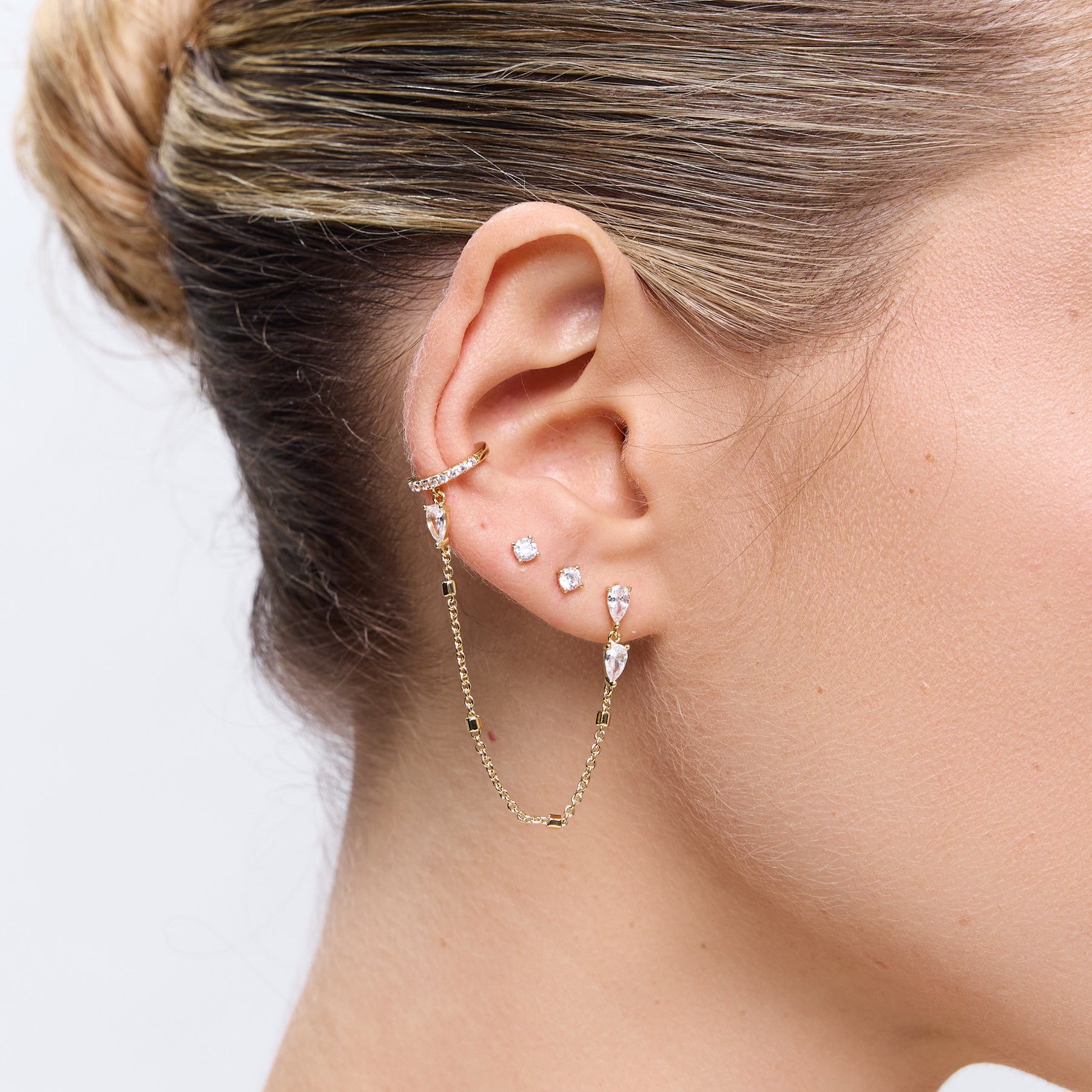 עגיל בודד Dora זהב קריסטל