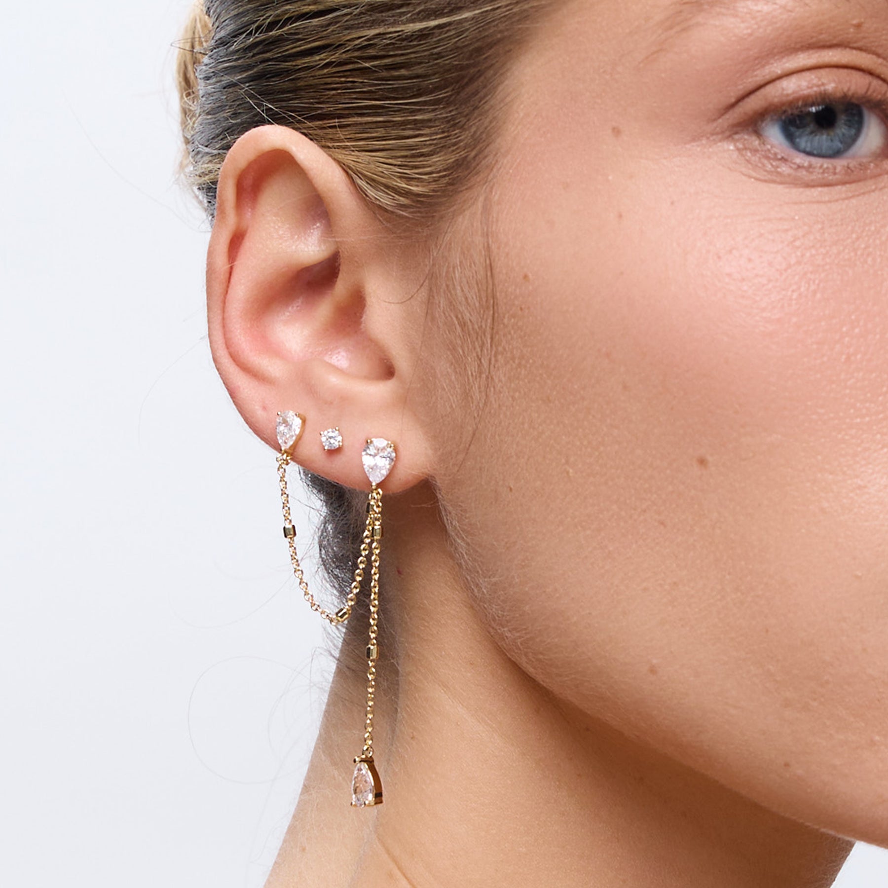 עגיל בודד Donato זהב קריסטל