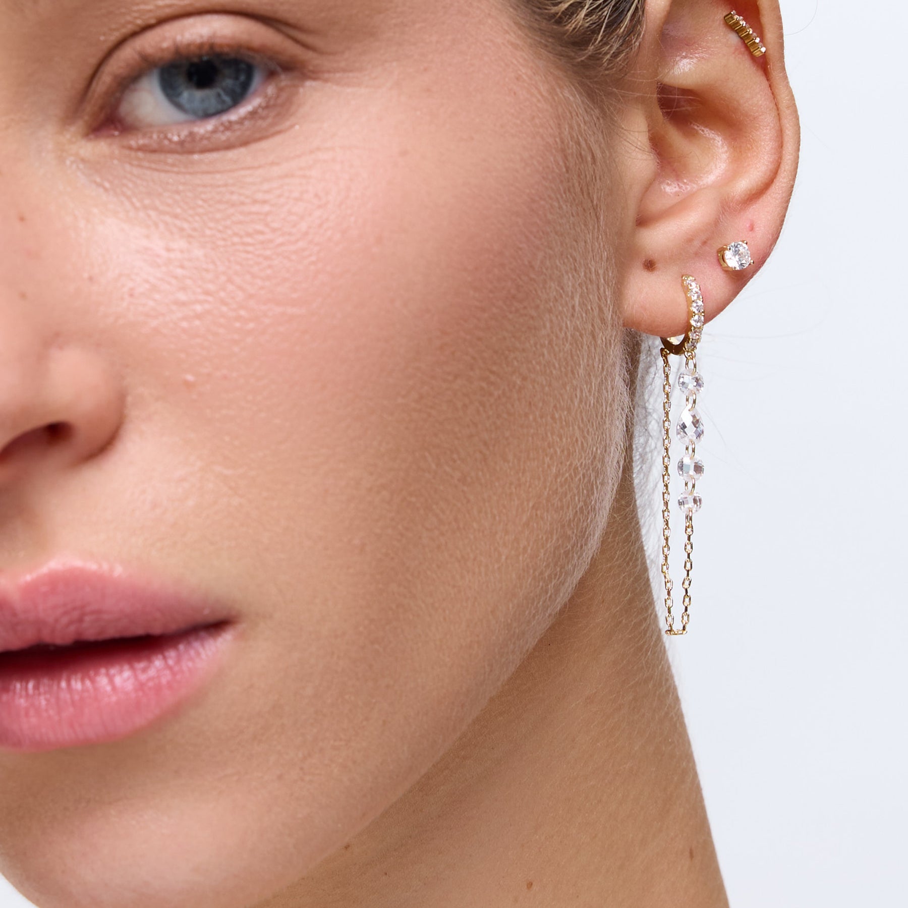 עגילי Dorothy זהב קריסטל