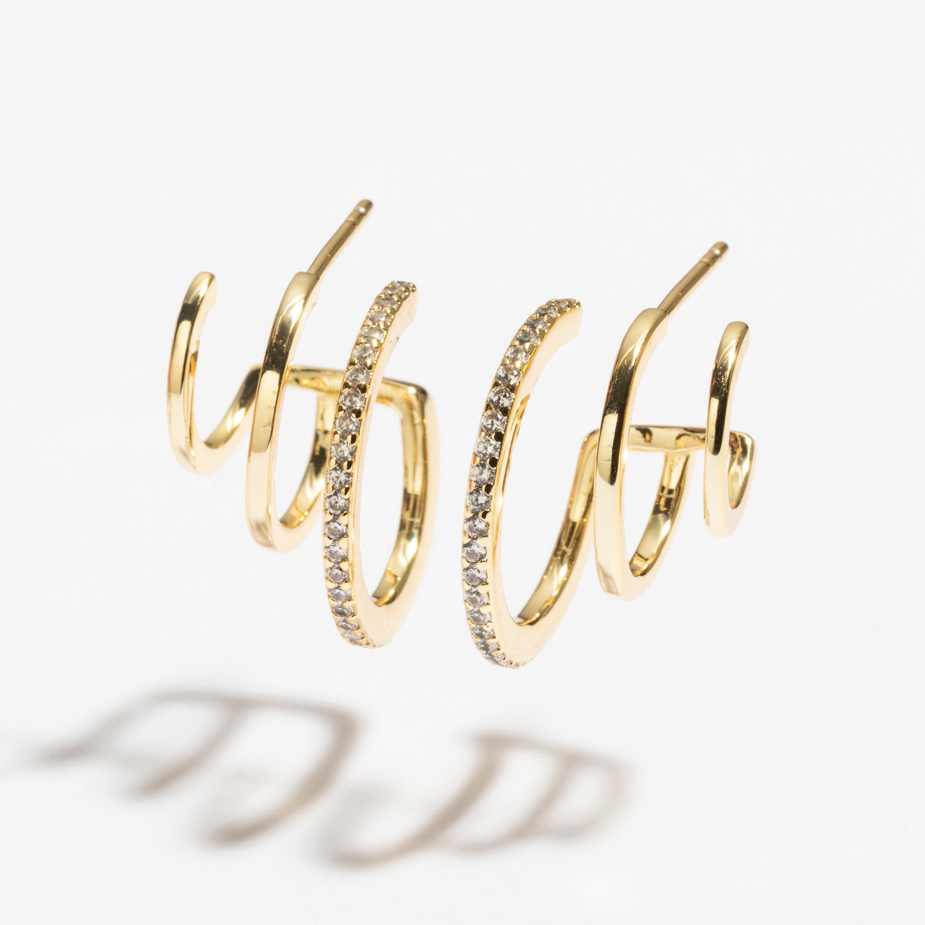 עגילי Fina זהב קריסטל