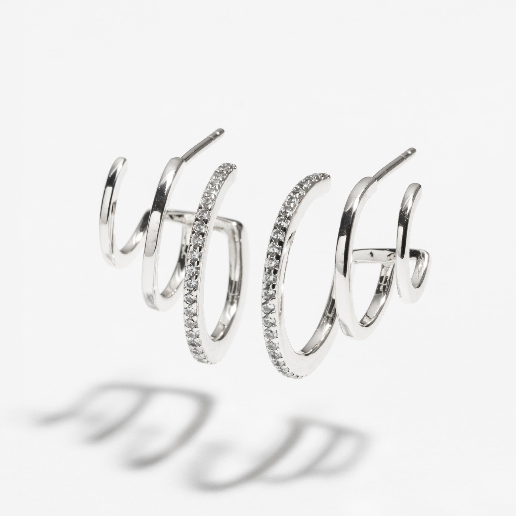 עגילי Fina כסף קריסטל