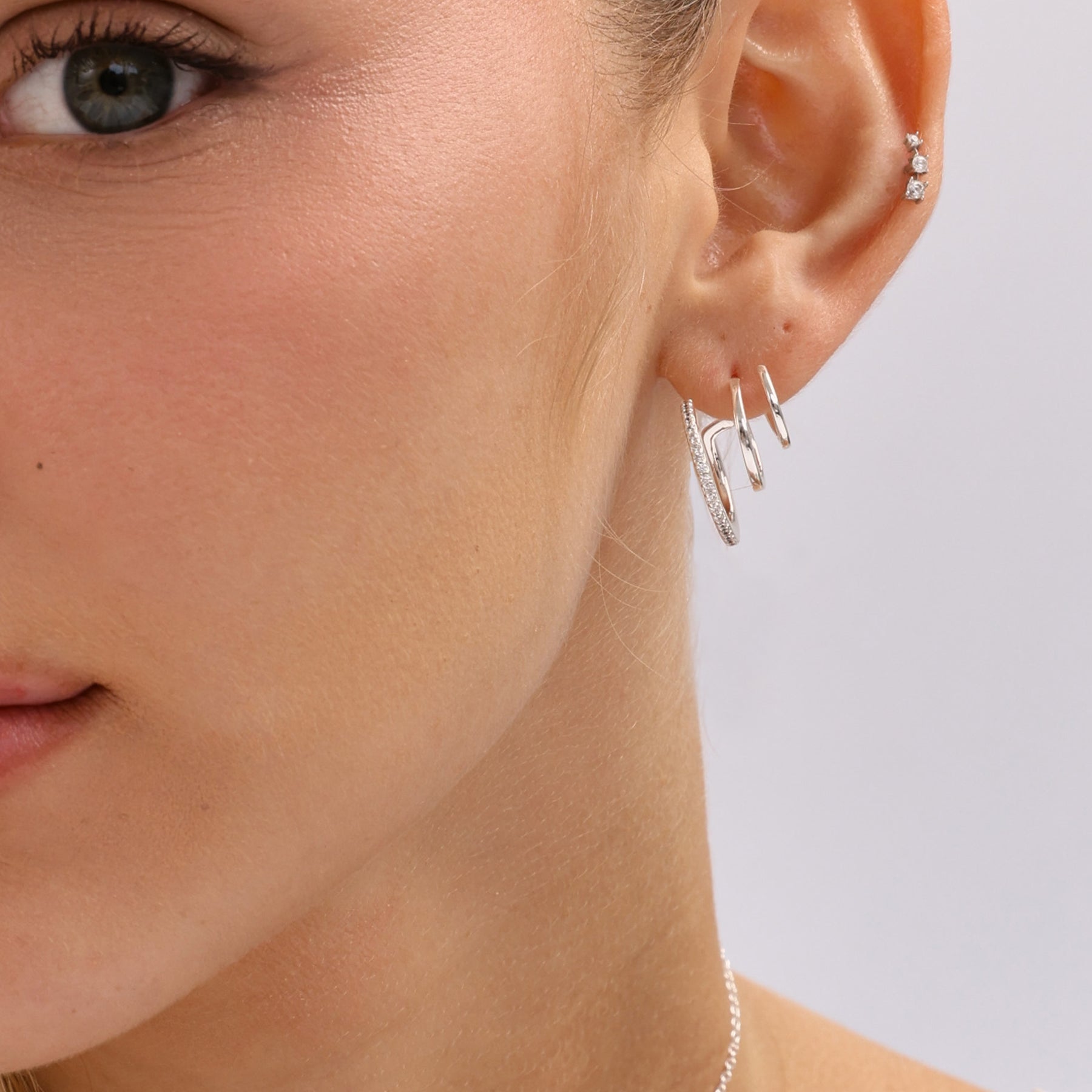 עגילי Fina כסף קריסטל