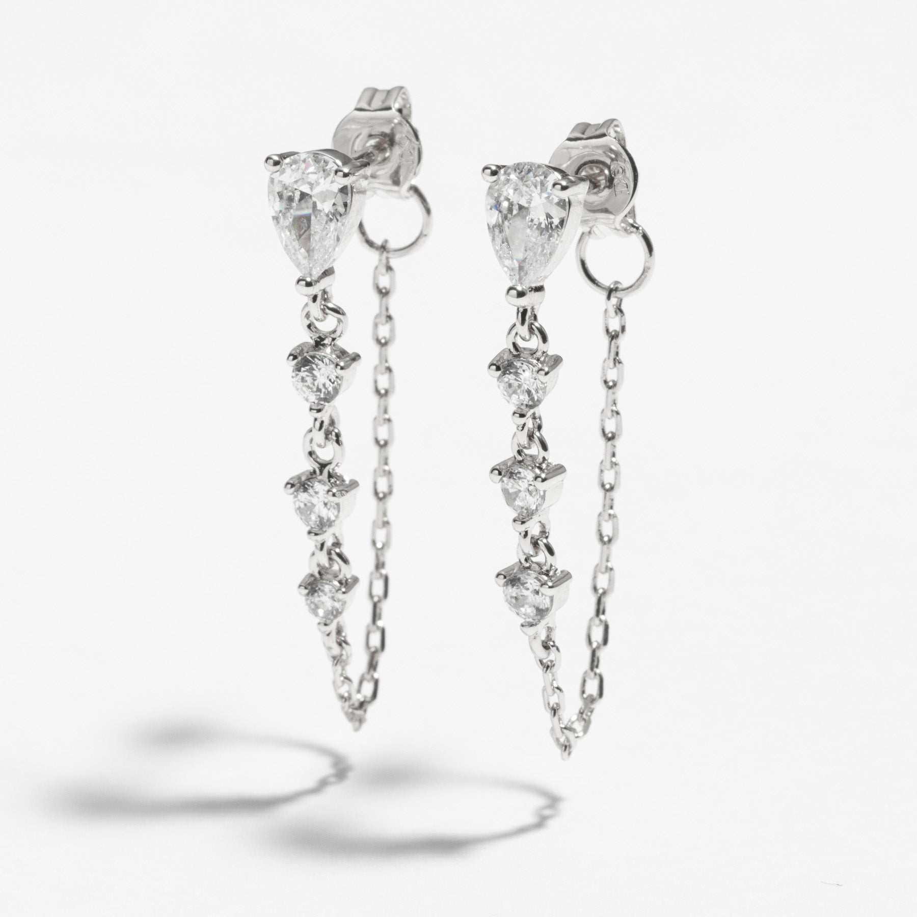 עגילי Elva כסף קריסטל