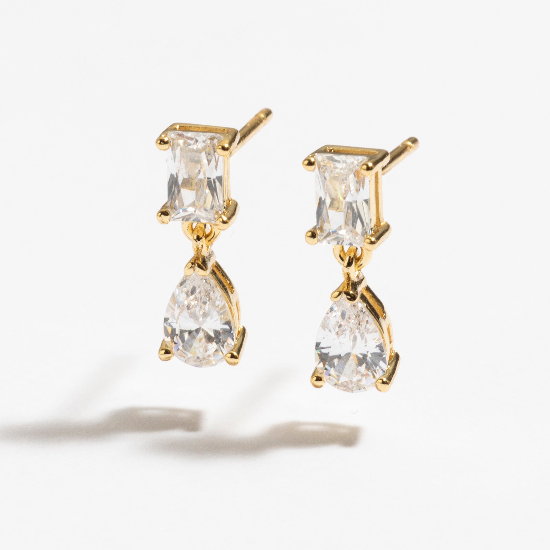 עגילי Zena זהב קריסטל