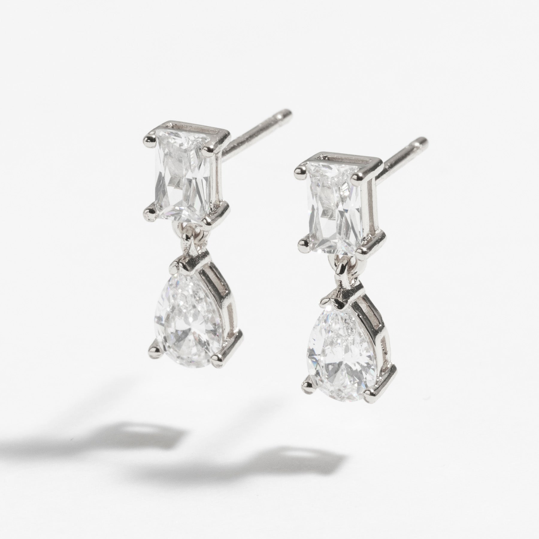 עגילי Zena כסף קריסטל