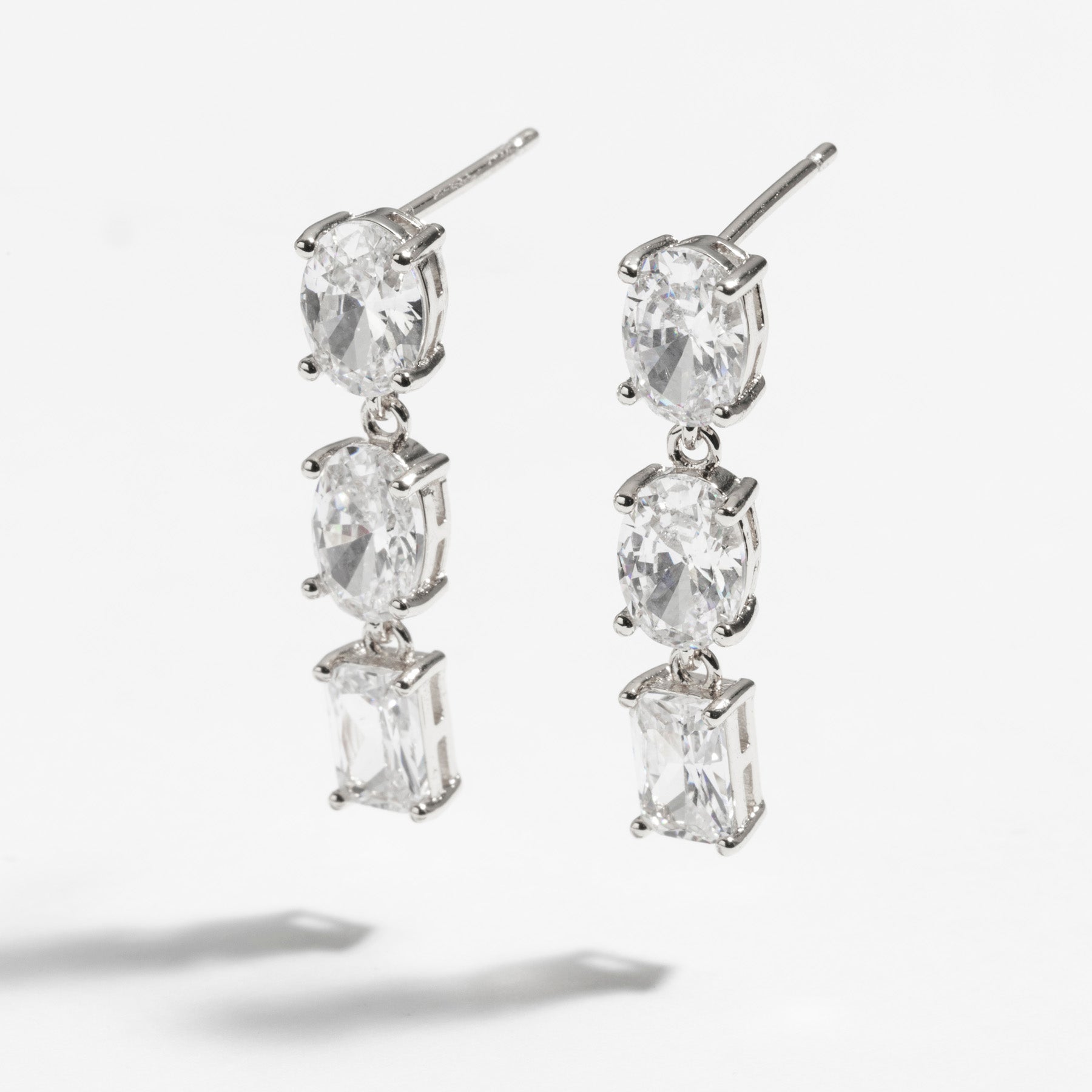 עגילי Yavi כסף קריסטל