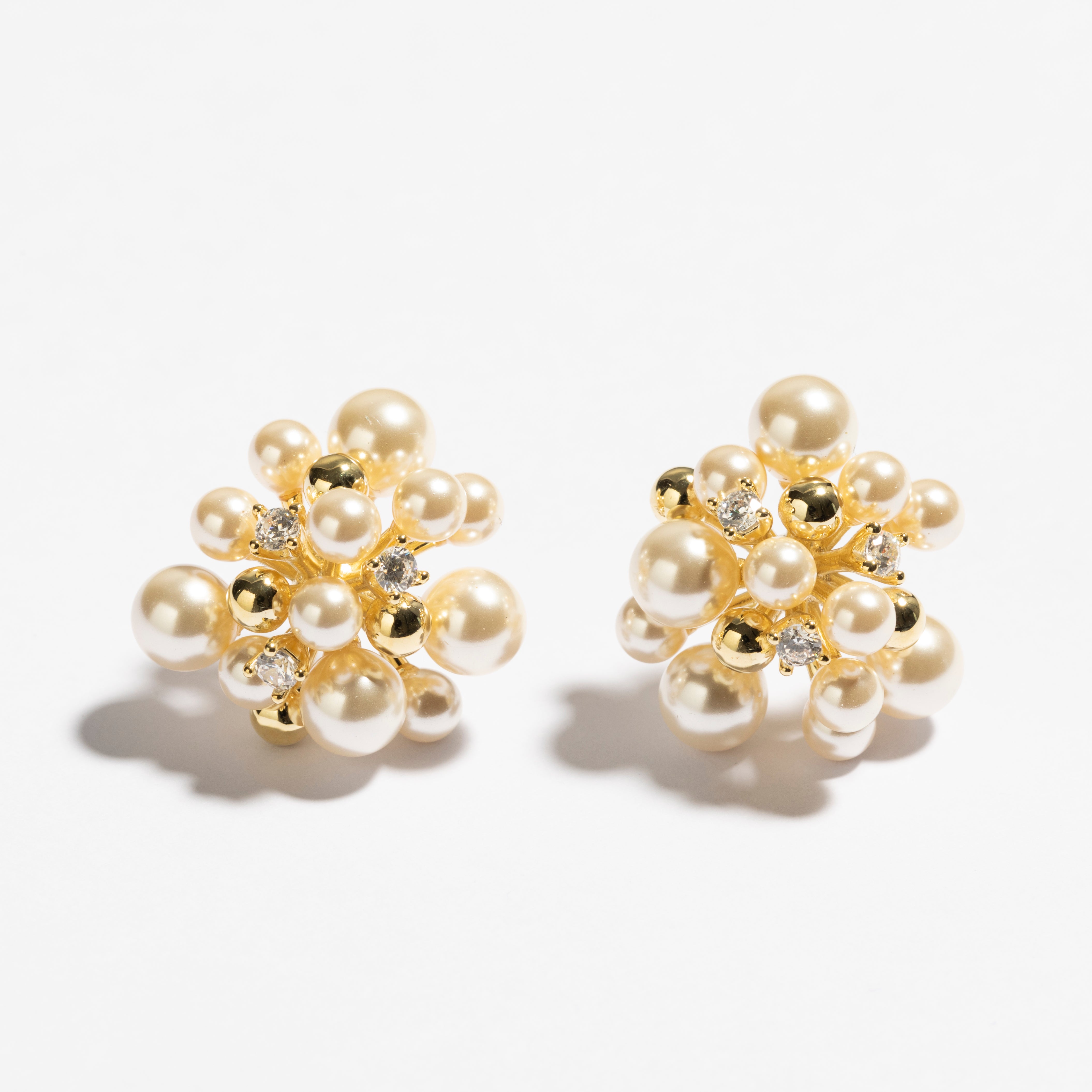 עגילי Floris זהב פנינה