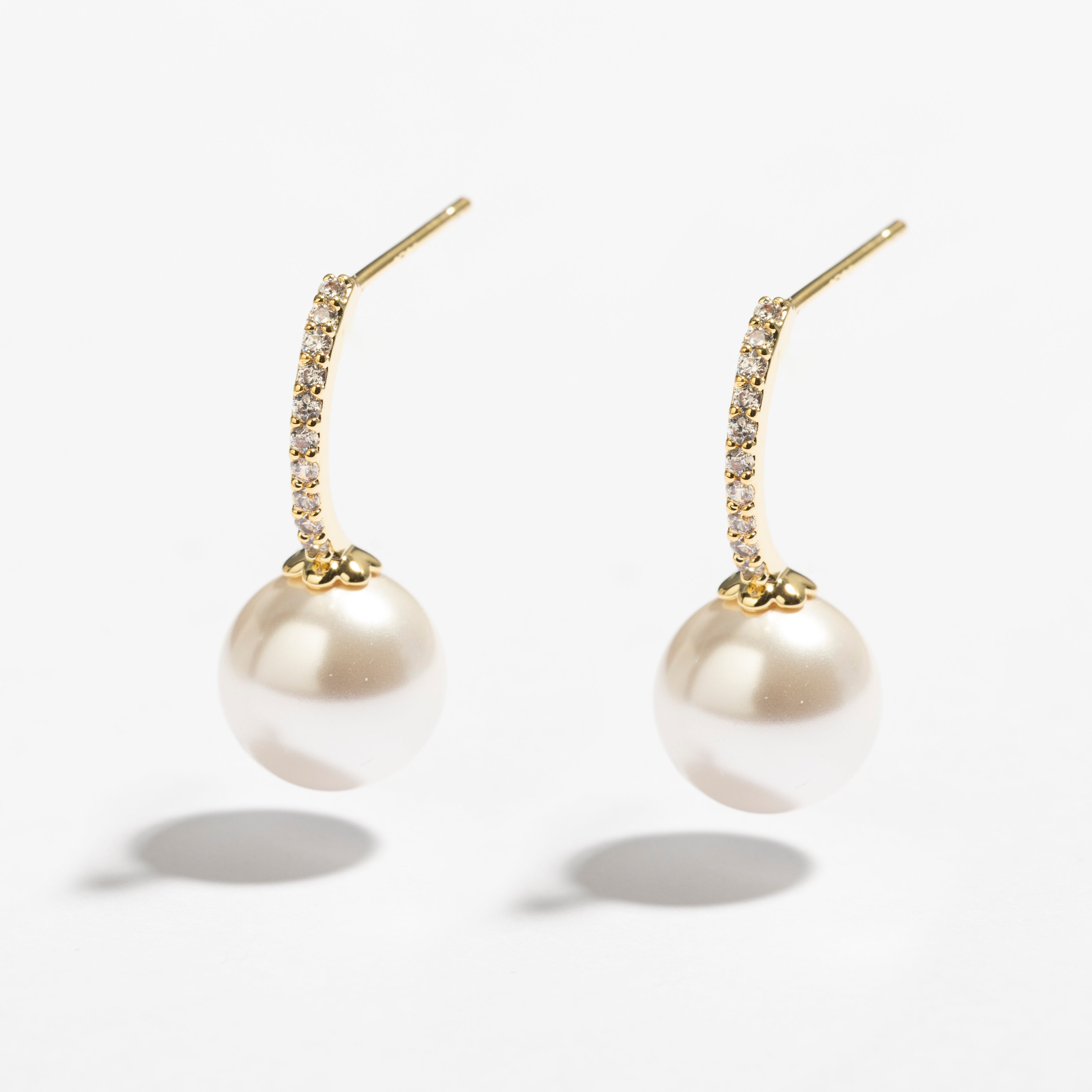 עגילי Moonlight זהב פנינה