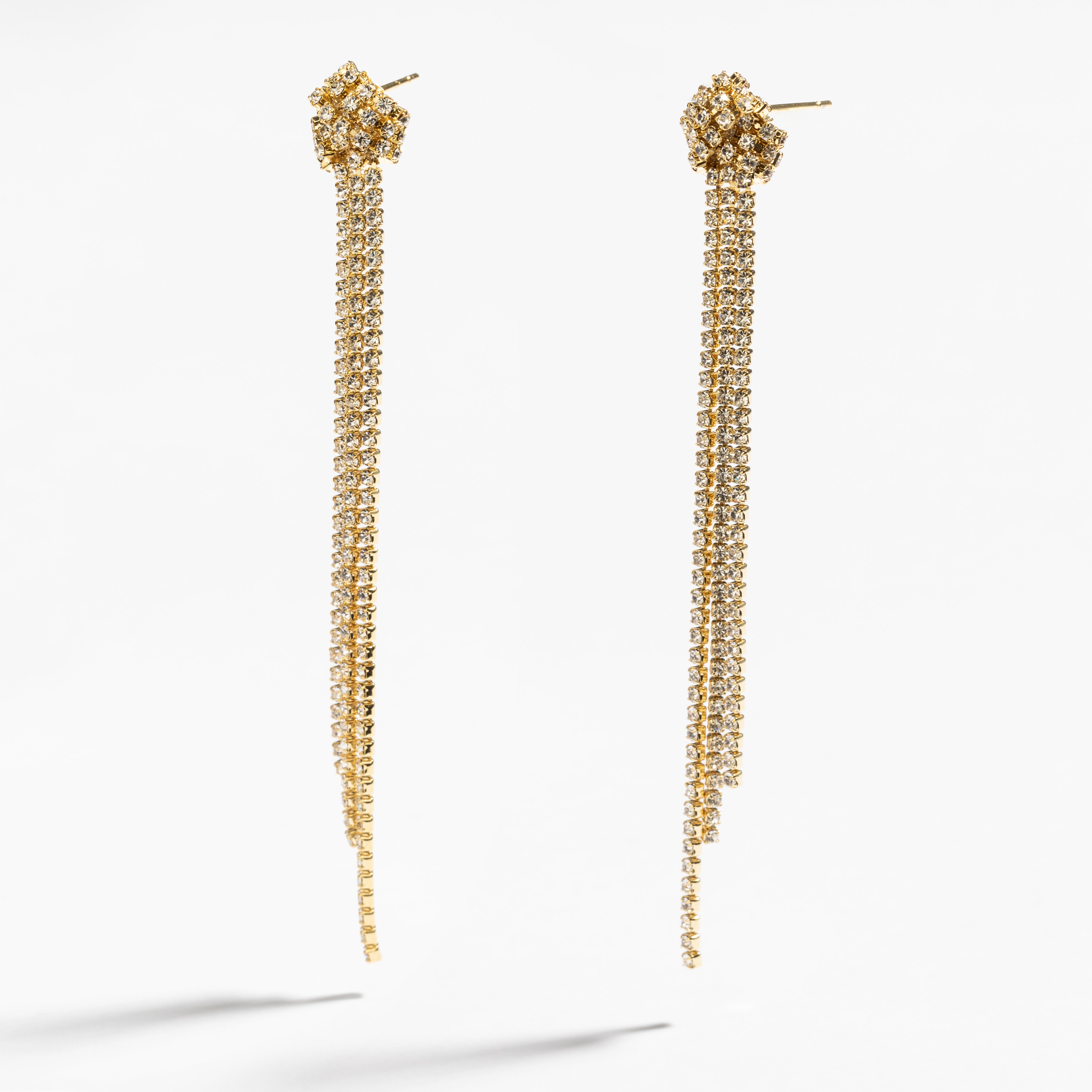 עגילי Glowline זהב קריסטל