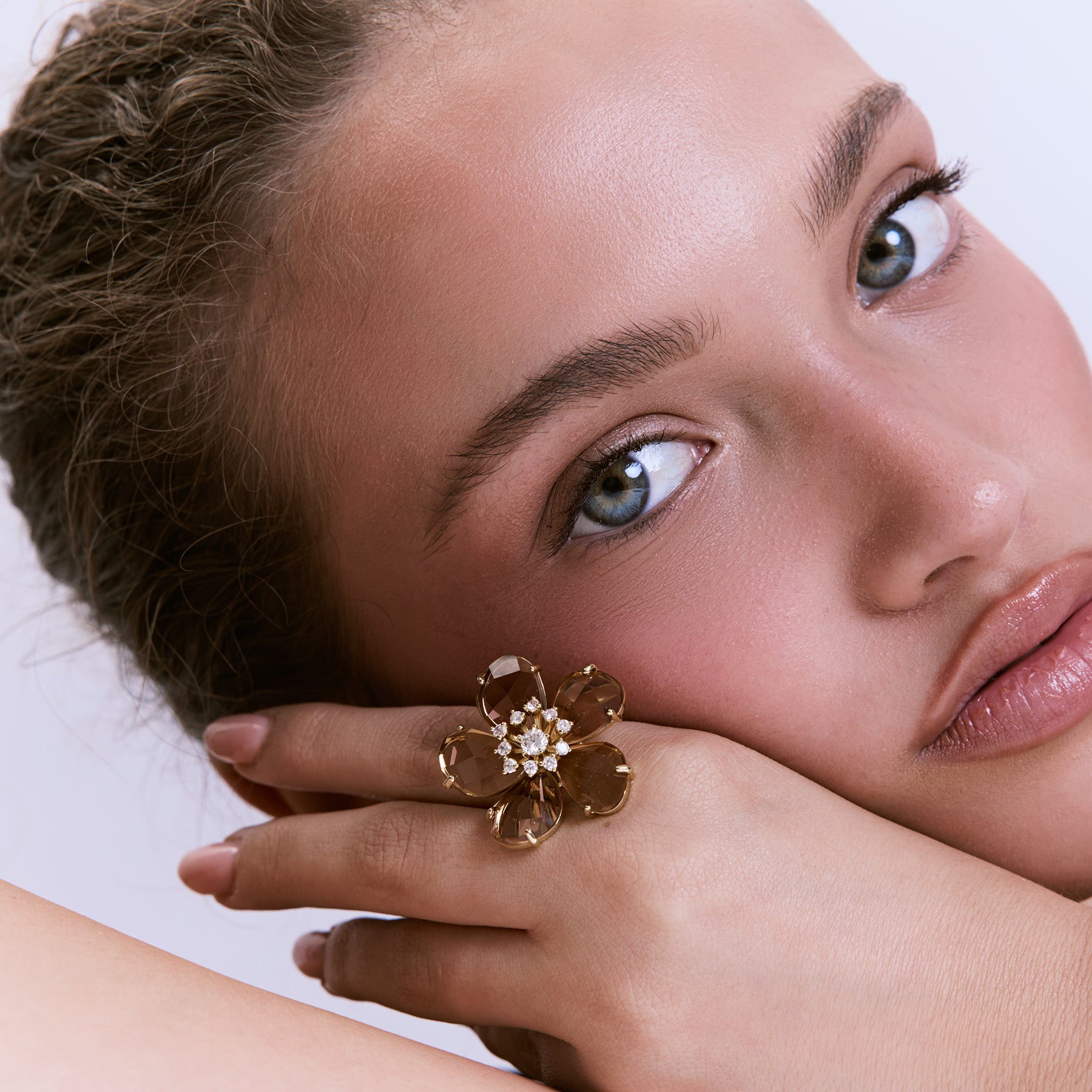 טבעת Gillyflower זהב חום