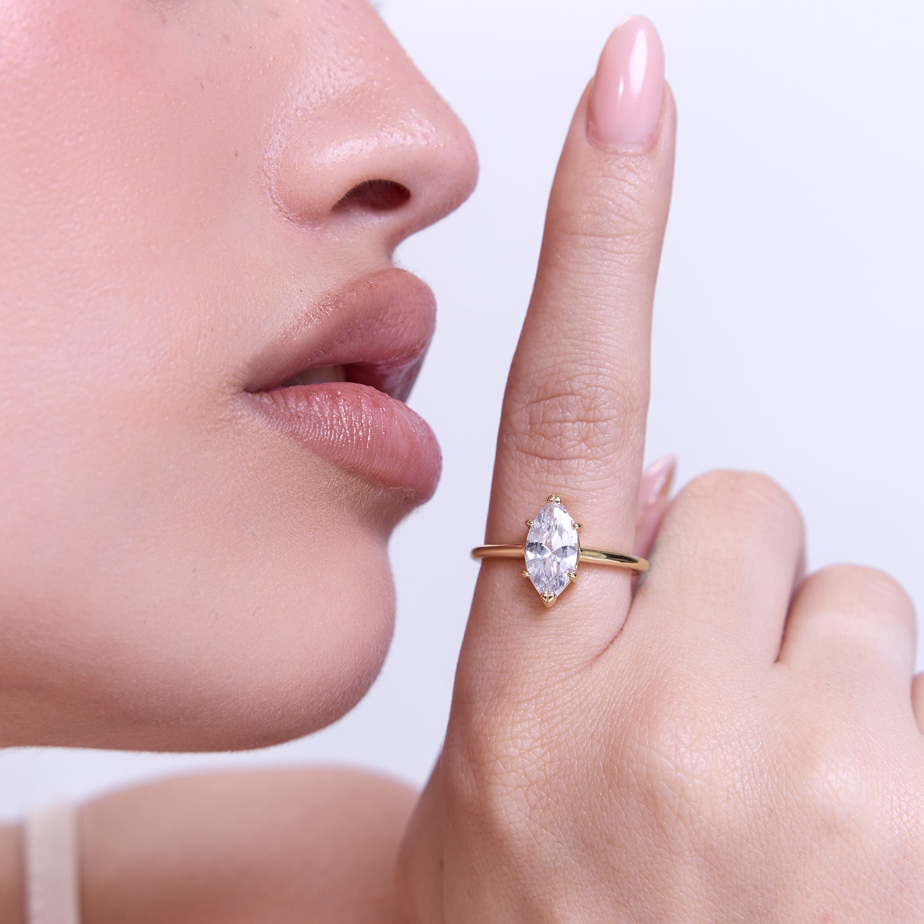 טבעת Marquise זהב