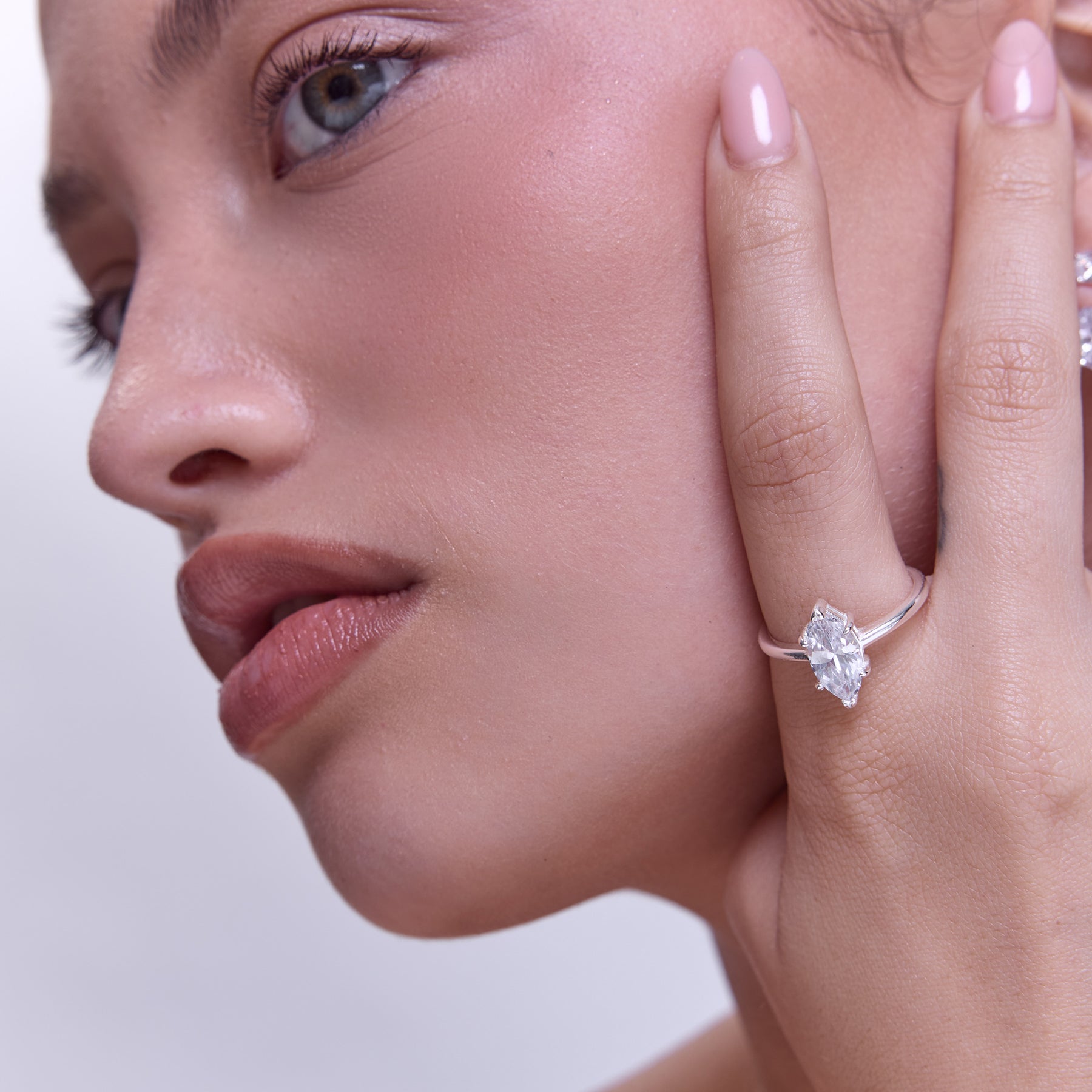 טבעת Marquise כסף